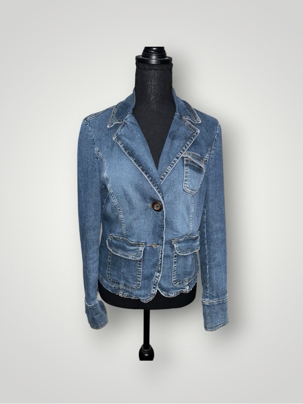 Caslon Light Blue Denim Blazer Jacket